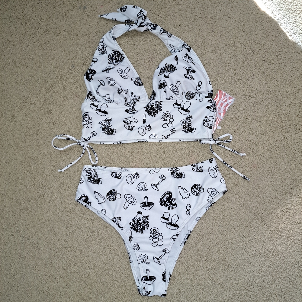 Bikini Set With Mushroom Pattern